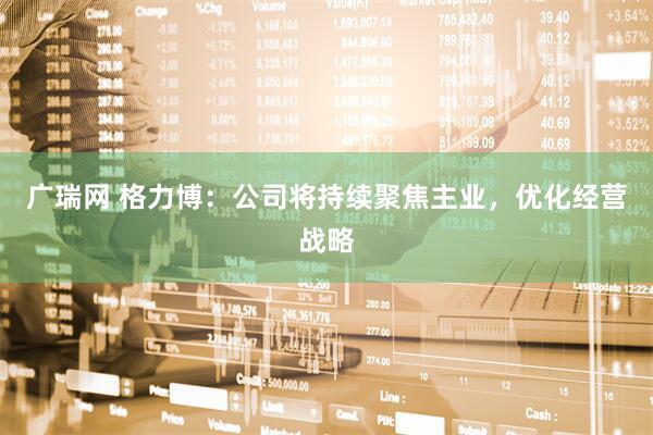 广瑞网 格力博：公司将持续聚焦主业，优化经营战略