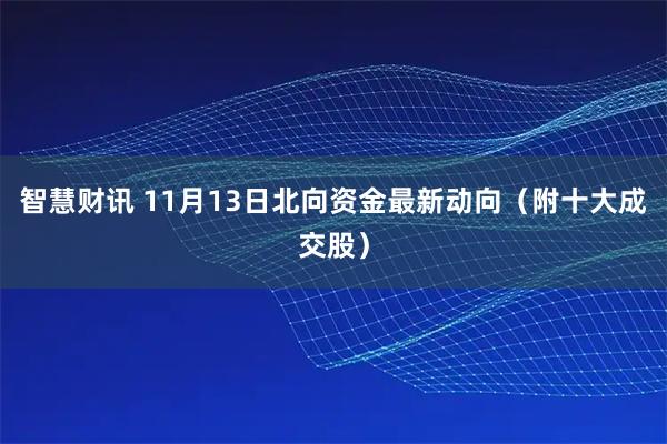 智慧财讯 11月13日北向资金最新动向（附十大成交股）